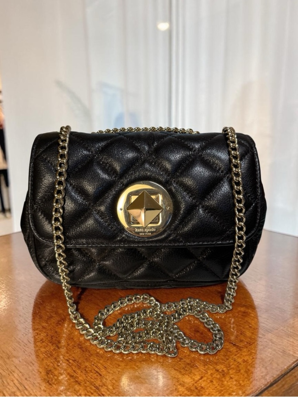 Kate Spade ♠️ Deco Quilted Mini Flap Chain Crossbody - EUC 🖤✨